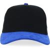 imageTrendy Apparel Shop 5 Panel Cotton and Suede Combo Snapback Baseball CapBlack Royal