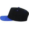 imageTrendy Apparel Shop 5 Panel Cotton and Suede Combo Snapback Baseball CapBlack Royal