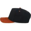imageTrendy Apparel Shop 5 Panel Cotton and Suede Combo Snapback Baseball CapBlack Rust