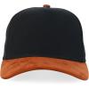 imageTrendy Apparel Shop 5 Panel Cotton and Suede Combo Snapback Baseball CapBlack Rust