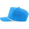 imageTrendy Apparel Shop 5 Panel High Profile Rope Hybrid Perforated Mesh Back CapAqua White
