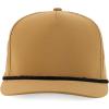 imageTrendy Apparel Shop 5 Panel High Profile Rope Hybrid Perforated Mesh Back CapBeige Black