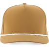 imageTrendy Apparel Shop 5 Panel High Profile Rope Hybrid Perforated Mesh Back CapBeige White