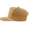 imageTrendy Apparel Shop 5 Panel High Profile Rope Hybrid Perforated Mesh Back CapBeige White