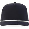 imageTrendy Apparel Shop 5 Panel High Profile Rope Hybrid Perforated Mesh Back CapBlack White