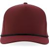 imageTrendy Apparel Shop 5 Panel High Profile Rope Hybrid Perforated Mesh Back CapBurgundy Black