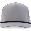 imageTrendy Apparel Shop 5 Panel High Profile Rope Hybrid Perforated Mesh Back CapGrey Black