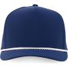imageTrendy Apparel Shop 5 Panel High Profile Rope Hybrid Perforated Mesh Back CapNavy White
