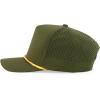 imageTrendy Apparel Shop 5 Panel High Profile Rope Hybrid Perforated Mesh Back CapOlive Gold