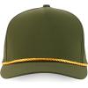 imageTrendy Apparel Shop 5 Panel High Profile Rope Hybrid Perforated Mesh Back CapOlive Gold