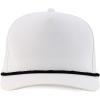 imageTrendy Apparel Shop 5 Panel High Profile Rope Hybrid Perforated Mesh Back CapWhite Black