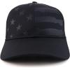 imageTrendy Apparel Shop Debossed Stars and Striped Trucker Mesh Back Baseball CapBlack
