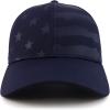 imageTrendy Apparel Shop Debossed Stars and Striped Trucker Mesh Back Baseball CapNavy