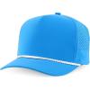 imageTrendy Apparel Shop 5 Panel High Profile Rope Hybrid Perforated Mesh Back CapAqua White