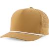imageTrendy Apparel Shop 5 Panel High Profile Rope Hybrid Perforated Mesh Back CapBeige White