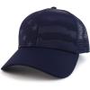 imageTrendy Apparel Shop Debossed Stars and Striped Trucker Mesh Back Baseball CapNavy