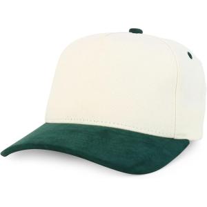 imageTrendy Apparel Shop 5 Panel Cotton and Suede Combo Snapback Baseball CapStone Dark Green