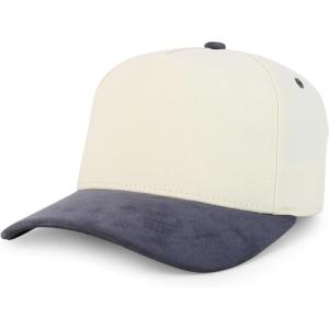 imageTrendy Apparel Shop 5 Panel Cotton and Suede Combo Snapback Baseball CapStone Dark Grey