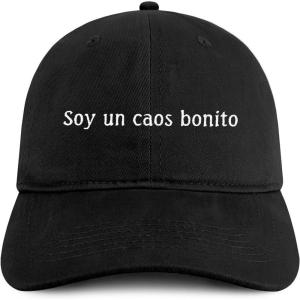 imageTrendy Apparel Shop Soy un caos Bonito Embroidered Cotton Unstructured Low Profile Dad HatBlack