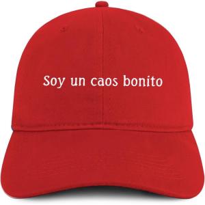 imageTrendy Apparel Shop Soy un caos Bonito Embroidered Cotton Unstructured Low Profile Dad HatRed