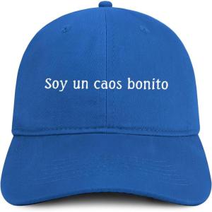 imageTrendy Apparel Shop Soy un caos Bonito Embroidered Cotton Unstructured Low Profile Dad HatRoyal