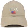 imageTrendy Apparel Shop American Flag and USA Embroidered Dad Hat Patriotic CapKhaki