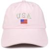 imageTrendy Apparel Shop American Flag and USA Embroidered Dad Hat Patriotic CapLight Pink