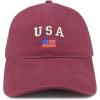 imageTrendy Apparel Shop American Flag and USA Embroidered Dad Hat Patriotic CapMaroon