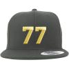 imageTrendy Apparel Shop Number 77 Gold Thread Flat Bill Snapback Baseball CapCharcoal