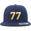 imageTrendy Apparel Shop Number 77 Gold Thread Flat Bill Snapback Baseball CapNavy