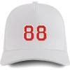 imageTrendy Apparel Shop Number 88 Varsity Font Embroidered 5 Panel Structured Snapback CapWhite