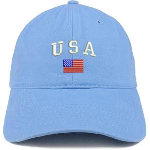 imageTrendy Apparel Shop American Flag and USA Embroidered Dad Hat Patriotic CapCarolina Blue
