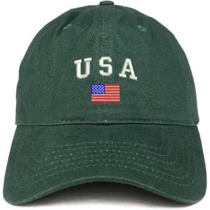 imageTrendy Apparel Shop American Flag and USA Embroidered Dad Hat Patriotic CapHunter