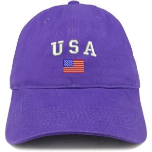 imageTrendy Apparel Shop American Flag and USA Embroidered Dad Hat Patriotic CapPurple