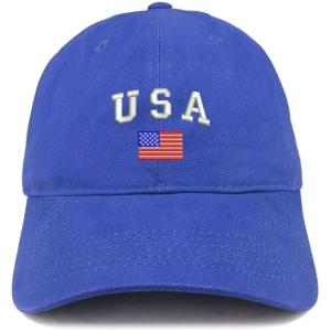 imageTrendy Apparel Shop American Flag and USA Embroidered Dad Hat Patriotic CapRoyal