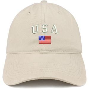 imageTrendy Apparel Shop American Flag and USA Embroidered Dad Hat Patriotic CapStone