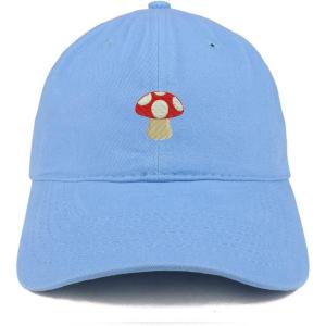 imageTrendy Apparel Shop Mushroom Emoticon Embroidered 100 Soft Brushed Cotton Low Profile CapCarolina Blue
