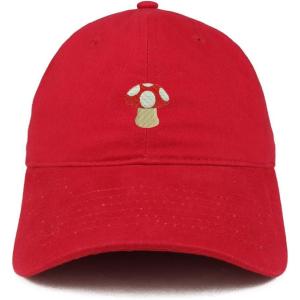 imageTrendy Apparel Shop Mushroom Emoticon Embroidered 100 Soft Brushed Cotton Low Profile CapRed