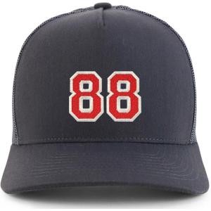 imageTrendy Apparel Shop Number 88 Varsity Font Embroidered 5 Panel Structured Snapback CapCharcoal