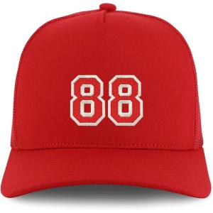 imageTrendy Apparel Shop Number 88 Varsity Font Embroidered 5 Panel Structured Snapback CapRed