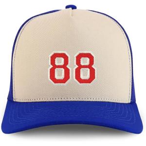 imageTrendy Apparel Shop Number 88 Varsity Font Embroidered 5 Panel Structured Snapback CapStone Royal
