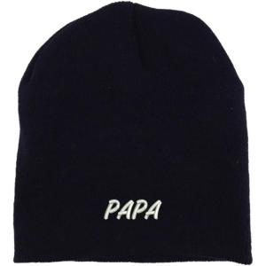 imageTrendy Apparel Shop Papa Embroidered Made in USA Short Acrylic Knit Winter Beanie HatBlack