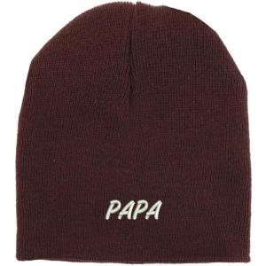 imageTrendy Apparel Shop Papa Embroidered Made in USA Short Acrylic Knit Winter Beanie HatBrown