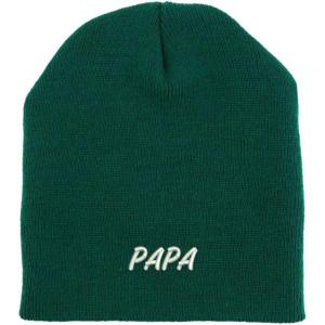 imageTrendy Apparel Shop Papa Embroidered Made in USA Short Acrylic Knit Winter Beanie HatDark Green