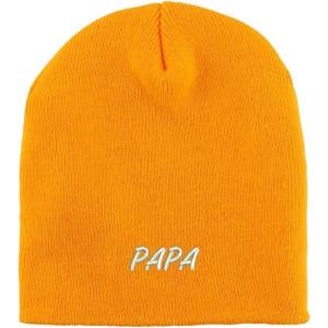 imageTrendy Apparel Shop Papa Embroidered Made in USA Short Acrylic Knit Winter Beanie HatGold