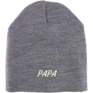 imageTrendy Apparel Shop Papa Embroidered Made in USA Short Acrylic Knit Winter Beanie HatGrey