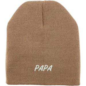 imageTrendy Apparel Shop Papa Embroidered Made in USA Short Acrylic Knit Winter Beanie HatKhaki