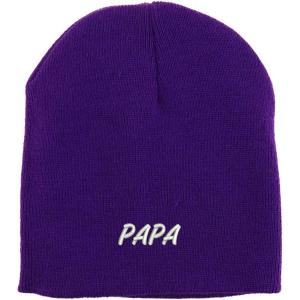 imageTrendy Apparel Shop Papa Embroidered Made in USA Short Acrylic Knit Winter Beanie HatPurple