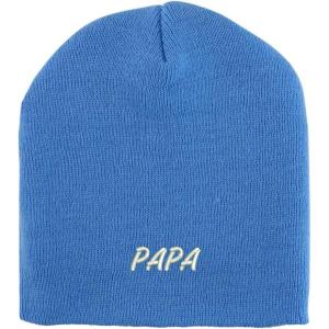 imageTrendy Apparel Shop Papa Embroidered Made in USA Short Acrylic Knit Winter Beanie HatSky