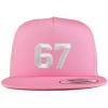 imageTrendy Apparel Shop Number 67 White Thread Embroidered Flat Bill 5 Panel Trucker CapPink